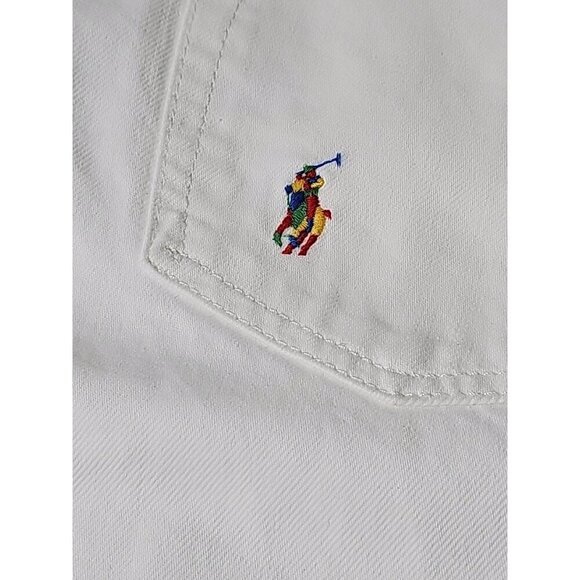 Polo Ralph Lauren 36x30 White The Sullivan Slim All Over Pony Denim Jeans NWT - Picture 7 of 9